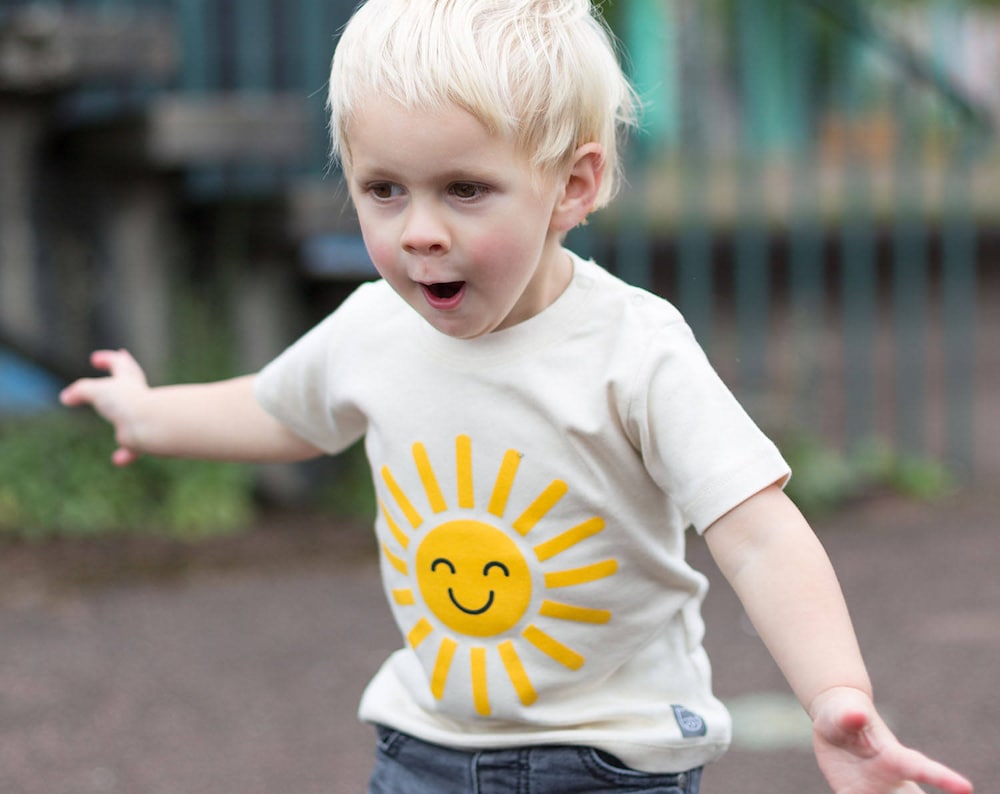 Kids Organic Cotton Smiley Sunshine T-shirt